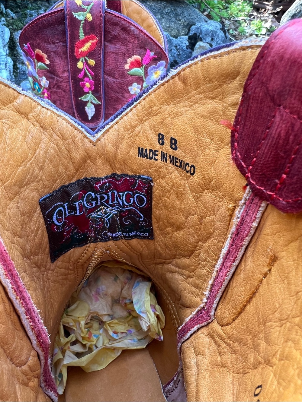 Price firm- Old Gringo 8 B Sora Floral Western Cowboy Boots Christmas Halloween - Picture 13 of 14